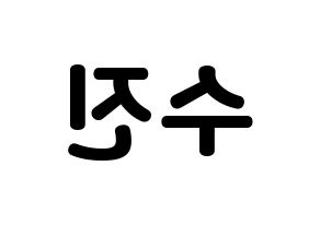 KPOP (G)I-DLE((여자)아이들、(ヨジャ)アイドゥル) 수진 (スジン) 応援ボード・うちわ　韓国語/ハングル文字型紙 左右反転