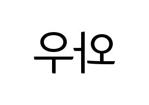 KPOP A.C.E(에이스、エース) 와우 (ワウ) コンサート用　応援ボード・うちわ　韓国語/ハングル文字型紙 左右反転