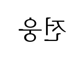 KPOP AB6IX(에이비식스、エイビーシックス) 웅 (ウン) 応援ボード・うちわ　韓国語/ハングル文字型紙 左右反転