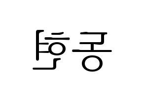 KPOP AB6IX(에이비식스、エイビーシックス) 동현 (ドンヒョン) 応援ボード・うちわ　韓国語/ハングル文字型紙 左右反転