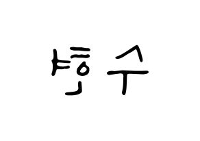 KPOP AKMU(악동뮤지션、アクドンミュージシャン) 이수현 (イ・スヒョン) 応援ボード ハングル 型紙  左右反転