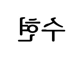 KPOP AKMU(악동뮤지션、アクドンミュージシャン) 이수현 (イ・スヒョン) プリント用応援ボード型紙、うちわ型紙　韓国語/ハングル文字型紙 左右反転