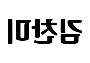 KPOP AOA(에이오에이、エイオーエイ) 찬미 (チャンミ) コンサート用　応援ボード・うちわ　韓国語/ハングル文字型紙 左右反転