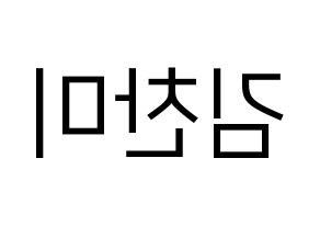 KPOP AOA(에이오에이、エイオーエイ) 찬미 (チャンミ) プリント用応援ボード型紙、うちわ型紙　韓国語/ハングル文字型紙 左右反転