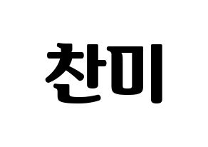 KPOP AOA(에이오에이、エイオーエイ) 찬미 (チャンミ) コンサート用　応援ボード・うちわ　韓国語/ハングル文字型紙 通常