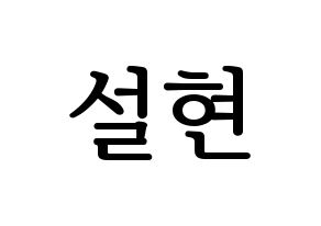 KPOP AOA(에이오에이、エイオーエイ) 설현 (ソリョン) プリント用応援ボード型紙、うちわ型紙　韓国語/ハングル文字型紙 通常