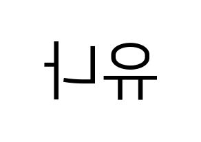 KPOP AOA(에이오에이、エイオーエイ) 유나 (ユナ) プリント用応援ボード型紙、うちわ型紙　韓国語/ハングル文字型紙 左右反転