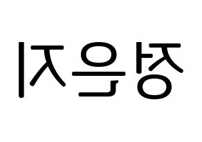 KPOP Apink(에이핑크、エーピンク) 정은지 (チョン・ウンジ) プリント用応援ボード型紙、うちわ型紙　韓国語/ハングル文字型紙 左右反転