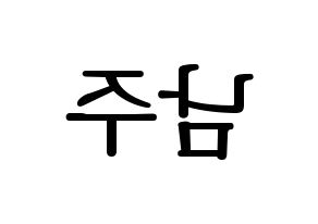KPOP Apink(에이핑크、エーピンク) 김남주 (キム・ナムジュ) プリント用応援ボード型紙、うちわ型紙　韓国語/ハングル文字型紙 左右反転