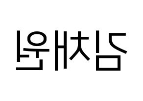 KPOP APRIL(에이프릴、エイプリル) 김채원 (チェウォン) プリント用応援ボード型紙、うちわ型紙　韓国語/ハングル文字型紙 左右反転