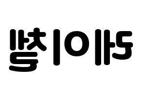 KPOP APRIL(에이프릴、エイプリル) 레이첼 (レイチェル) 応援ボード・うちわ　韓国語/ハングル文字型紙 左右反転