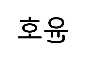 KPOP ATEEZ(에이티즈、エイティーズ) 윤호 (チョン・ユノ, ユノ) 無料サイン会用、イベント会用応援ボード型紙 左右反転