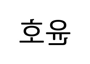 KPOP ATEEZ(에이티즈、エイティーズ) 윤호 (ユノ) プリント用応援ボード型紙、うちわ型紙　韓国語/ハングル文字型紙 左右反転
