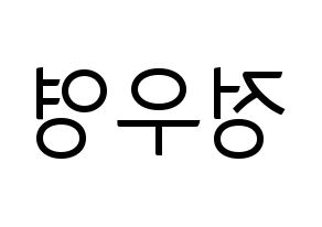 KPOP ATEEZ(에이티즈、エイティーズ) 우영 (ウヨン) コンサート用　応援ボード・うちわ　韓国語/ハングル文字型紙 左右反転