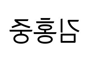 KPOP ATEEZ(에이티즈、エイティーズ) 홍중 (ホンジュン) コンサート用　応援ボード・うちわ　韓国語/ハングル文字型紙 左右反転