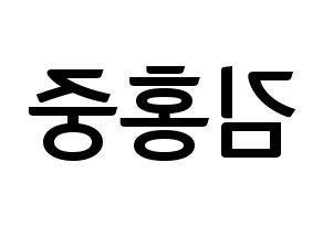 KPOP ATEEZ(에이티즈、エイティーズ) 홍중 (ホンジュン) k-pop アイドル名前 ファンサボード 型紙 左右反転