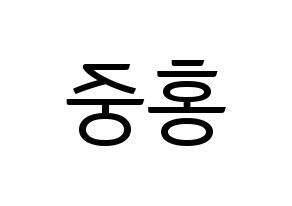 KPOP ATEEZ(에이티즈、エイティーズ) 홍중 (ホンジュン) コンサート用　応援ボード・うちわ　韓国語/ハングル文字型紙 左右反転