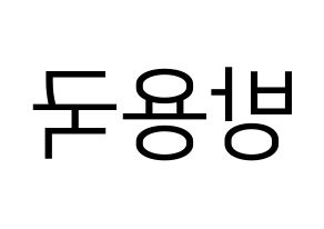 KPOP B.A.P(비에이피、ビーエイピー) 용국 (ヨングク) プリント用応援ボード型紙、うちわ型紙　韓国語/ハングル文字型紙 左右反転