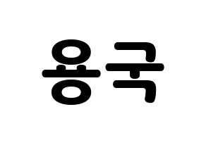 KPOP B.A.P(비에이피、ビーエイピー) 용국 (ヨングク) 応援ボード・うちわ　韓国語/ハングル文字型紙 通常