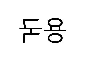 KPOP B.A.P(비에이피、ビーエイピー) 용국 (ヨングク) コンサート用　応援ボード・うちわ　韓国語/ハングル文字型紙 左右反転