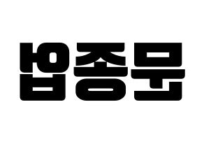 KPOP B.A.P(비에이피、ビーエイピー) 종업 (ジョンオプ) コンサート用　応援ボード・うちわ　韓国語/ハングル文字型紙 左右反転