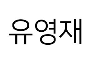 KPOP B.A.P(비에이피、ビーエイピー) 영재 (ヨンジェ) プリント用応援ボード型紙、うちわ型紙　韓国語/ハングル文字型紙 通常