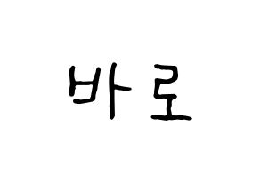 KPOP B1A4(비원에이포、ビーワンエーフォー) 바로 (バロ) k-pop アイドル名前 ファンサボード 型紙 通常