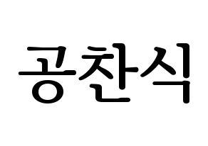 KPOP B1A4(비원에이포、ビーワンエーフォー) 공찬 (ゴンチャン) プリント用応援ボード型紙、うちわ型紙　韓国語/ハングル文字型紙 通常