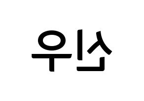 KPOP B1A4(비원에이포、ビーワンエーフォー) 신우 (シヌゥ) k-pop アイドル名前 ファンサボード 型紙 左右反転