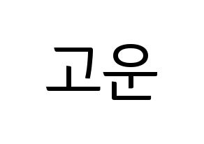 KPOP Berry Good(베리굿、ベリー・グッド) 고운 (ゴウン) コンサート用　応援ボード・うちわ　韓国語/ハングル文字型紙 通常
