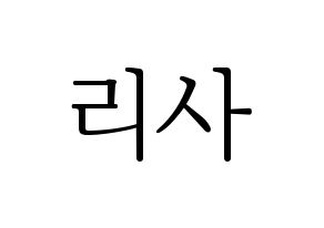 KPOP Black Pink(블랙핑크、ブラックピンク) 리사 (リサ) 応援ボード・うちわ　韓国語/ハングル文字型紙 通常