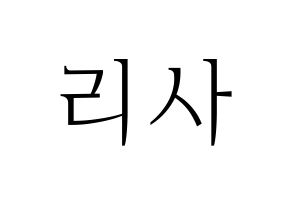 KPOP Black Pink(블랙핑크、ブラックピンク) 리사 (リサ) 応援ボード・うちわ　韓国語/ハングル文字型紙 通常