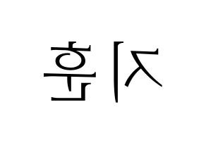 KPOP Block B(블락비、ブロックビー) 피오 (ピオ) 応援ボード・うちわ　韓国語/ハングル文字型紙 左右反転