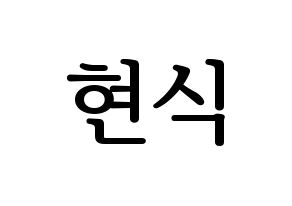 KPOP BTOB(비투비、ビートゥービー) 현식 (ヒョンシク) プリント用応援ボード型紙、うちわ型紙　韓国語/ハングル文字型紙 通常
