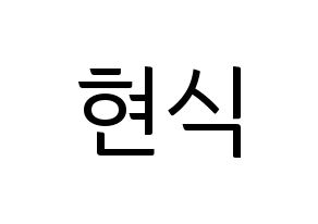 KPOP BTOB(비투비、ビートゥービー) 현식 (ヒョンシク) コンサート用　応援ボード・うちわ　韓国語/ハングル文字型紙 通常