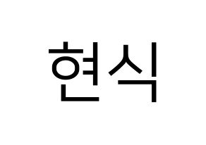 KPOP BTOB(비투비、ビートゥービー) 현식 (ヒョンシク) プリント用応援ボード型紙、うちわ型紙　韓国語/ハングル文字型紙 通常