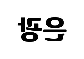 KPOP BTOB(비투비、ビートゥービー) 은광 (ウングァン) コンサート用　応援ボード・うちわ　韓国語/ハングル文字型紙 左右反転