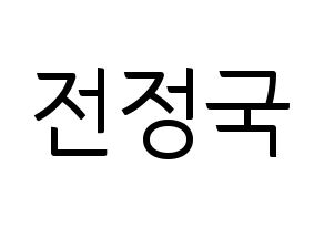 KPOP BTS(방탄소년단、防弾少年団) 정국 (ジョングク) コンサート用　応援ボード・うちわ　韓国語/ハングル文字型紙 通常