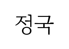 KPOP BTS(방탄소년단、防弾少年団) 정국 (ジョングク) 応援ボード・うちわ　韓国語/ハングル文字型紙 通常