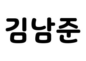 KPOP BTS(방탄소년단、防弾少年団) RM (アールエム) 応援ボード・うちわ　韓国語/ハングル文字型紙 通常