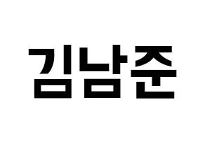 KPOP BTS(방탄소년단、防弾少年団) RM (アールエム) k-pop アイドル名前 ファンサボード 型紙 通常