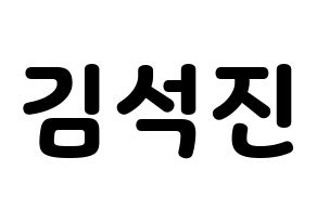 KPOP BTS(방탄소년단、防弾少年団) 진 (ジン) 応援ボード・うちわ　韓国語/ハングル文字型紙 通常