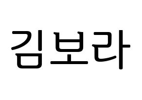 KPOP Cherry Bullet(체리블렛、チェリーバレット) 보라 (ボラ) プリント用応援ボード型紙、うちわ型紙　韓国語/ハングル文字型紙 通常