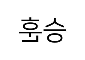 KPOP CIX(씨아이엑스、シーアイエックス) 김승훈 (スンフン) プリント用応援ボード型紙、うちわ型紙　韓国語/ハングル文字型紙 左右反転