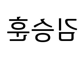 KPOP CIX(씨아이엑스、シーアイエックス) 김승훈 (スンフン) プリント用応援ボード型紙、うちわ型紙　韓国語/ハングル文字型紙 左右反転