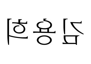 KPOP CIX(씨아이엑스、シーアイエックス) 용희 (ヨンヒ) 応援ボード・うちわ　韓国語/ハングル文字型紙 左右反転