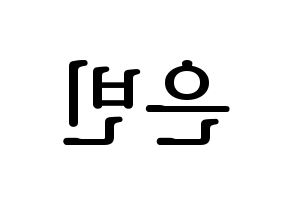 KPOP CLC(씨엘씨、シエルシ) 권은빈 (クォン・ウンビン) プリント用応援ボード型紙、うちわ型紙　韓国語/ハングル文字型紙 左右反転