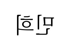 KPOP CRAVITY(크래비티、クレビティ) 민희 (ミニ) 応援ボード・うちわ　韓国語/ハングル文字型紙 左右反転