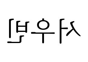 KPOP CRAVITY(크래비티、クレビティ) 우빈 (ウビン) 応援ボード・うちわ　韓国語/ハングル文字型紙 左右反転