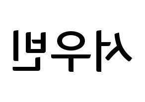 KPOP CRAVITY(크래비티、クレビティ) 우빈 (ウビン) k-pop アイドル名前 ファンサボード 型紙 左右反転